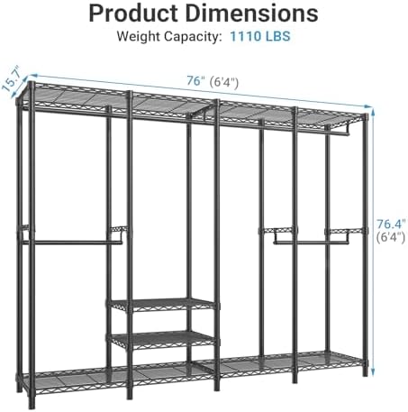 vipek v40 heavy duty clothes rack, modular closet, front angle view