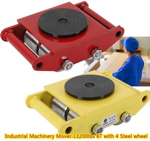 Heavy Duty Machinery Moving Skate, 6T Capaci Steel Wheel Dolly for Industrial Equint Transport, Equint Rcat Tool, Heavy Machinery Mover(Yellow)