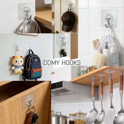 ddmy 100 pack heavy duty self adhesive hooks, close-up detail