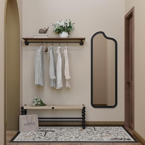 clothes rack 48in, wall mounted garment rack with, front angle view