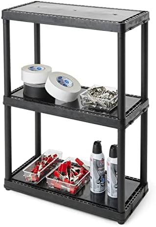 gracious living 33 inch heavy duty 3-shelf light on a desk or shelf