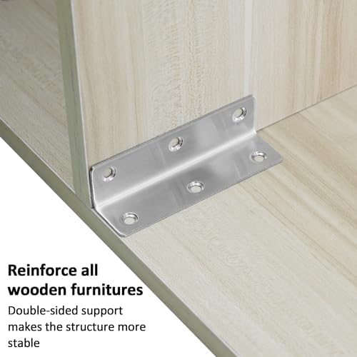 4" silver heavy duty shelf brackets, 100mm length, close-up detail