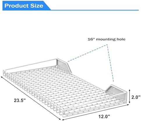 torack 2-pack wall mounted storage shelves, 23.5" x, close-up detail