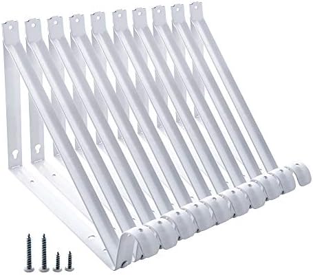 closet rod brackets 11x9.5in, 10 pack closet shelf, view 9