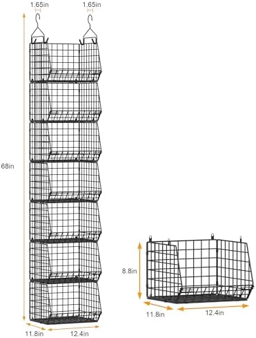 x-cosrack 7 tier foldable hanging closet organizer and, close-up detail