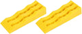 RV Camper Leveling Blocks Ramps 3-Stage Yellow Trailer Wheel Chocks for Stabilizing Uneven Ground – Pair