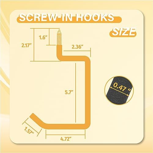 screw in ladder hook, black heavy duty tool, close-up detail