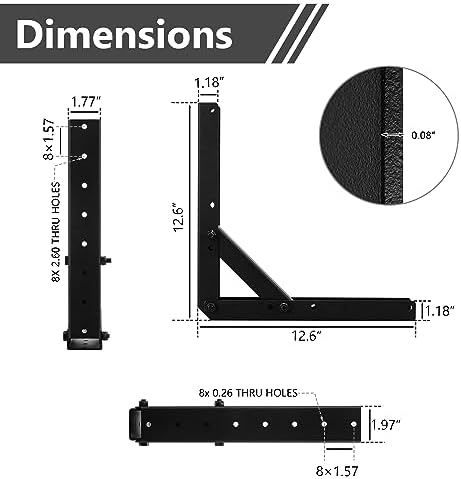 sihnman heavy duty adjustable angle bracket (2 pc), package contents