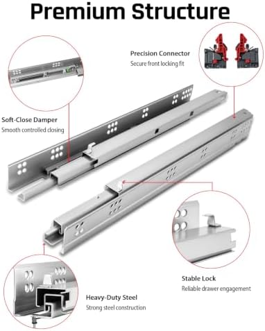 21 inch undermount drawer slides soft close 1, close-up detail