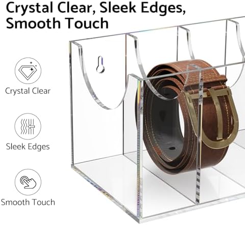 femeli acrylic belt organizers holders for closet 7, close-up detail