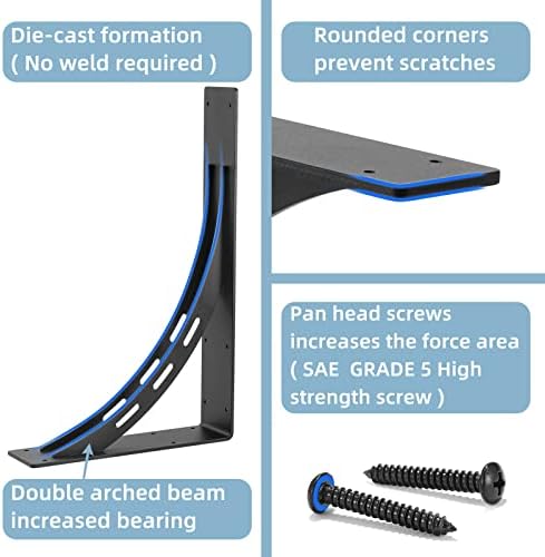 heavy duty shelf brackets (set of 2), side view