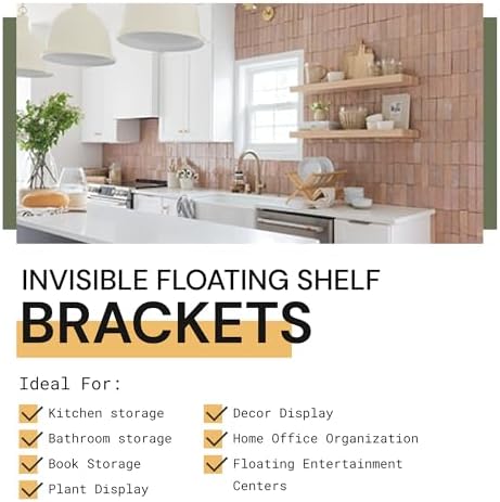 slimline 12” floating shelf bracket, 150 lb weight, close-up detail