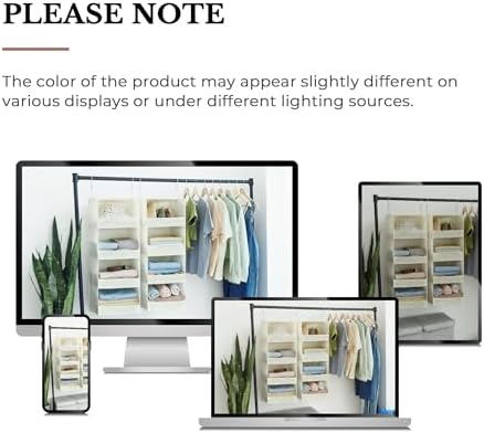 granny says 4-shelf hanging closet organizer, foldable storage, front angle view