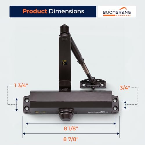 boomerang d703 medium-duty designer auto commercial door closer, close-up detail