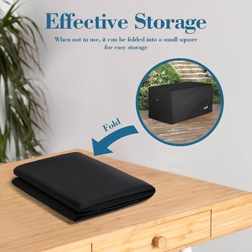 deck box cover, waterproof 600d oxford, 52 x, side view