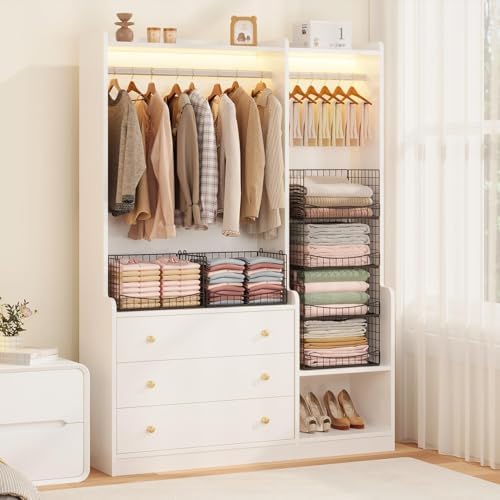 hongtamoya 4-tier closet organizers and storage basket, wider, front angle view