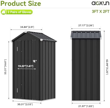 aoxun vertical outdoor storage cabinet 2.5’x2’ with floor shown in use