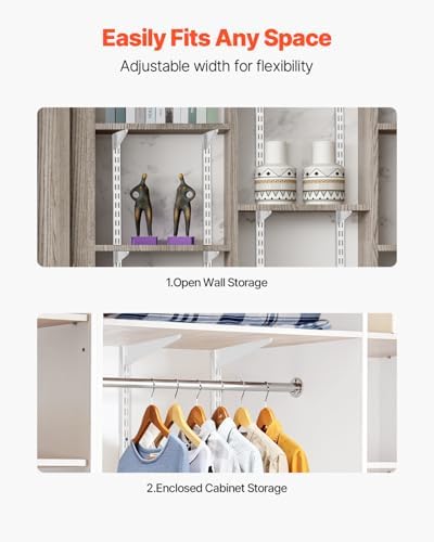 vevor shelf pilaster, 60-inch 5 pack, dual track, side view