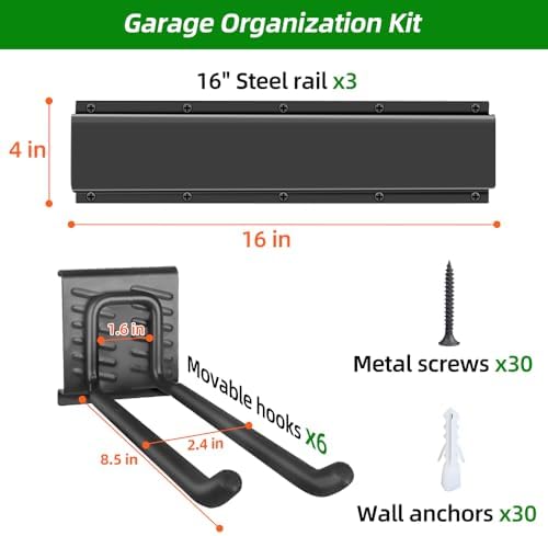 piyilo garage wall organizer, 48 inches adjustable garden showing dimensions