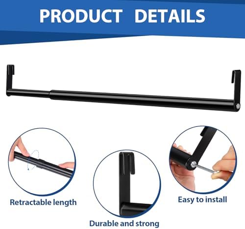 threehoney expandable closet hanger rod for wire shelf, close-up detail