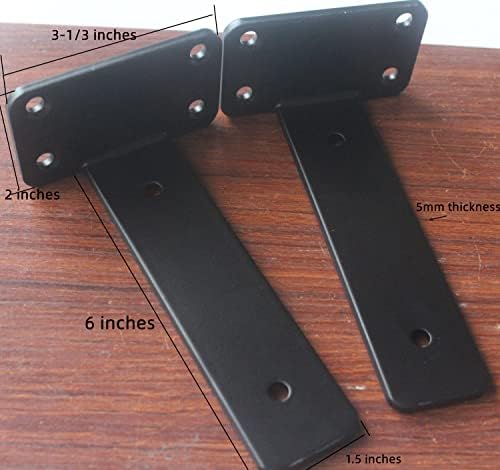 6 inch black hidden l shelf bracket (1/5, close-up detail