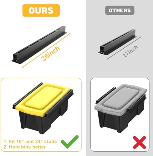 walmann ceiling tote storage rails, heavy duty garage, package contents