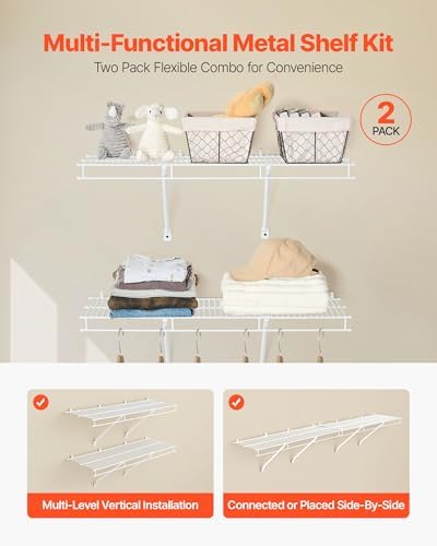 vevor wire shelf kit, 3 ft, set of, side view