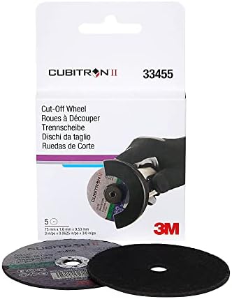 3m cubitron ii cut-off wheel, 33455, 3 in shown in use