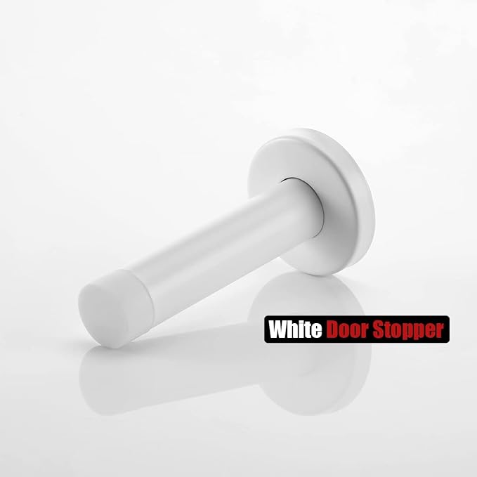 JQK Door Stopper White, 304 Stainless Steel Thicken 1mm Sound Dampening Door - Image 7