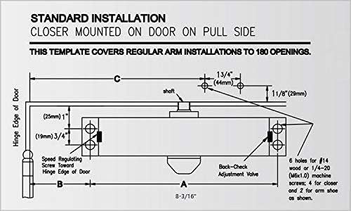 clg hardware medium duty automatic door closer, front angle view