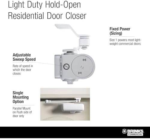 brinks commercial light duty residential hold open door showing dimensions