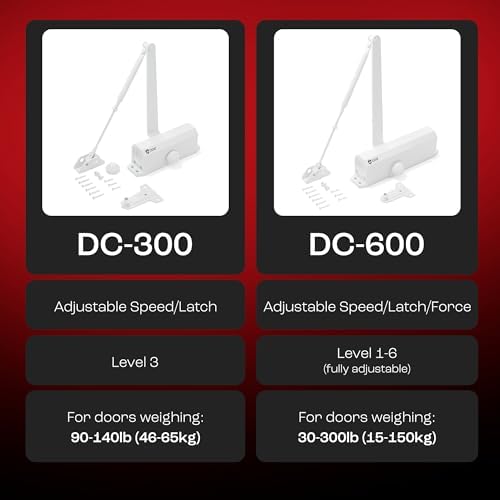 primeware dc-600 adjustable automatic door closers for home, front angle view