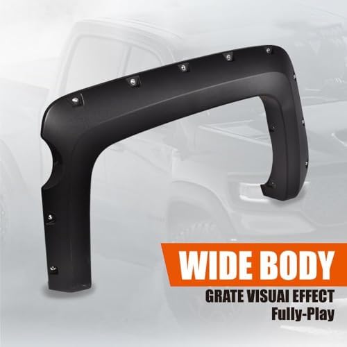 4PCS Fender Flares Compatible Chevy Silverado 2500HD 3500HD 2014-2018,Only Fit 6.5ft & 8ft Long Bed Models Wheel Trim Accessories