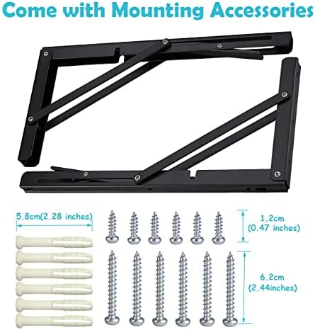clt 18" black folding shelf brackets max. load, package contents