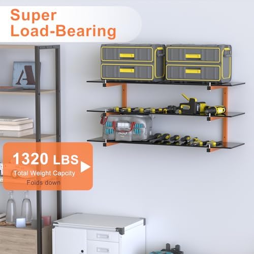 lumber storage rack, 6-level lumber rack wall-mounted, 1320, side view