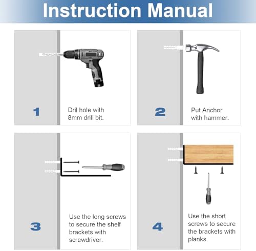 heavy duty shelf brackets, 6 pack 12 inch, side view