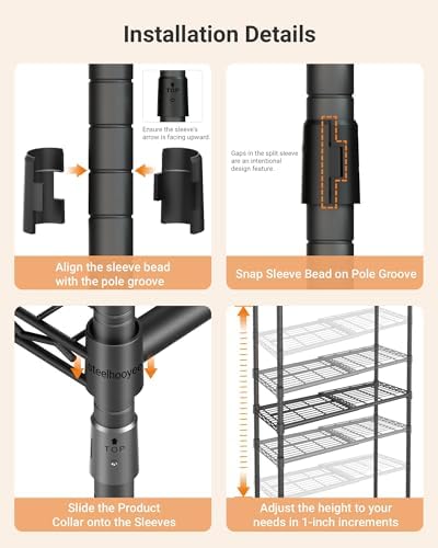 expandable closet organizer system adjustable clothes rack, view 9