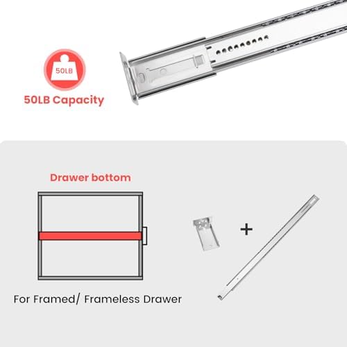 homdiy 14 inch heavy duty center mount drawer on a desk or shelf