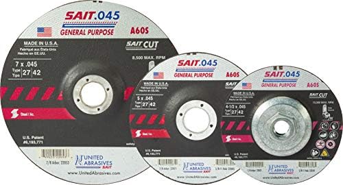 United Abrasives-SAIT 22053 A60S General Purpose Cut-Off Wheels (Type 27/Type...