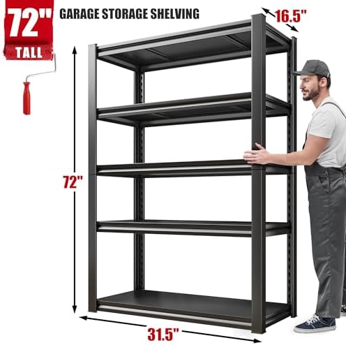 raybee storage shelves 2000lbs garage shelving heavy duty shown in use