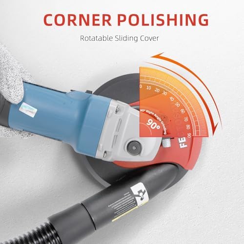 dust shroud for angle grinder with diamond grinding on a desk or shelf
