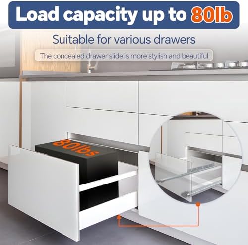 tobegreat 21 inch undermount soft close drawer slides on a desk or shelf