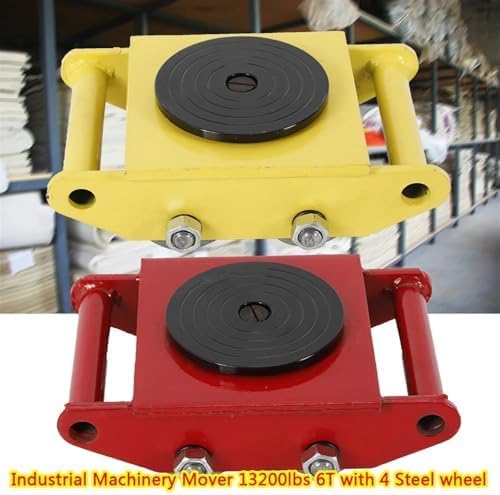 Heavy Duty Machinery Moving Skate, 6T Capaci Steel Wheel Dolly for Industrial Equint Transport, Equint Rcat Tool, Heavy Machinery Mover(Yellow)