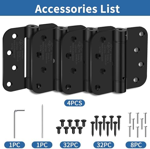 4 inch self closing door hinges, 5/8" radius on a desk or shelf