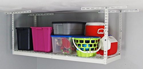 saferacks 2x6 overhead garage storage rack, white, 18"-33", close-up detail