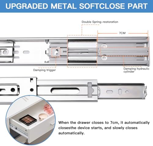 18 inch drawer slides 4 pairs (8pcs) soft shown in use