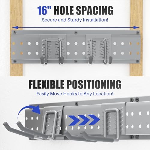 garage tool organizer wall mount 49.5 inches with, front angle view