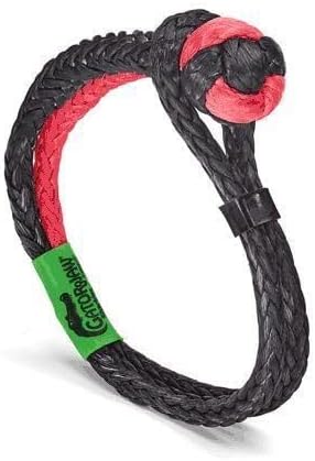 Bubba Rope 176746NGRB-L Heavy Duty 3/8" Synthetic Shackle NexGen PRO Gator Jaw Breaking Strength of 47,000 lb with HMPE in Red and Black, Accessory Ideal for Recovery and Towing Stuck Vehicle