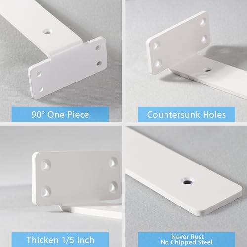 shelf brackets, heavy duty floating shelf brackets 12-inch, close-up detail
