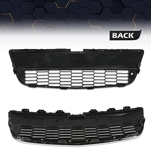 PIT66 Front Bumper Grille Set Fit Chevy Sonic 2012-2016 Black GM1036139 | Upper & Lower Grille with Fog Light Covers, Fits Chevy Sonic 2012-2016, Front Bumper Replacement, Replaces 95215846, 95227395
